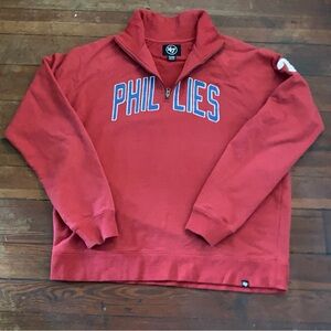 Philadelphia Phillies ’47 Brand Red 1/4 Zip Pullover Sweatshirt XL